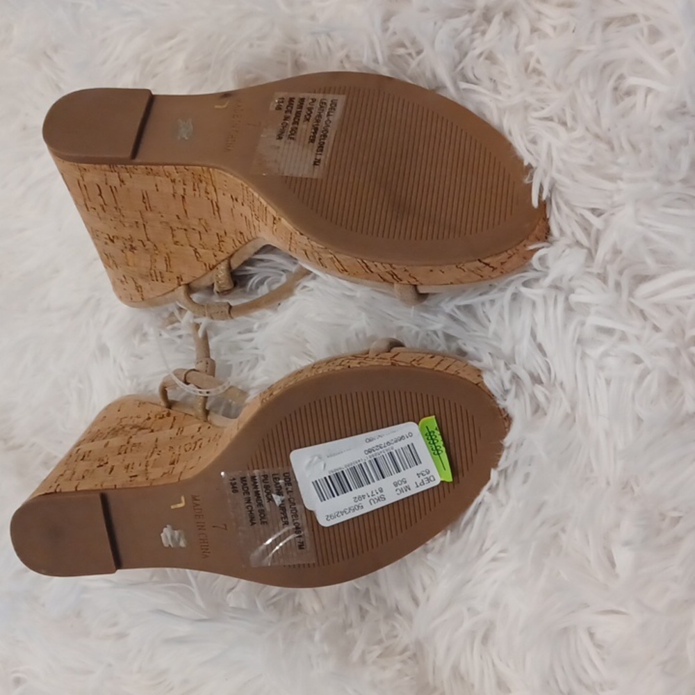 NEW Steve Madden® Udell Cork Wedge Sandals, Tan, Size 9, 9.5 & 10 👠 - Picture 11 of 12